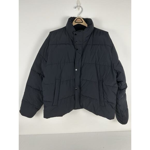 Abercrombie Fitch AF Ultra Collection Puffer Black Nylon Mens Size XL Down Heavy